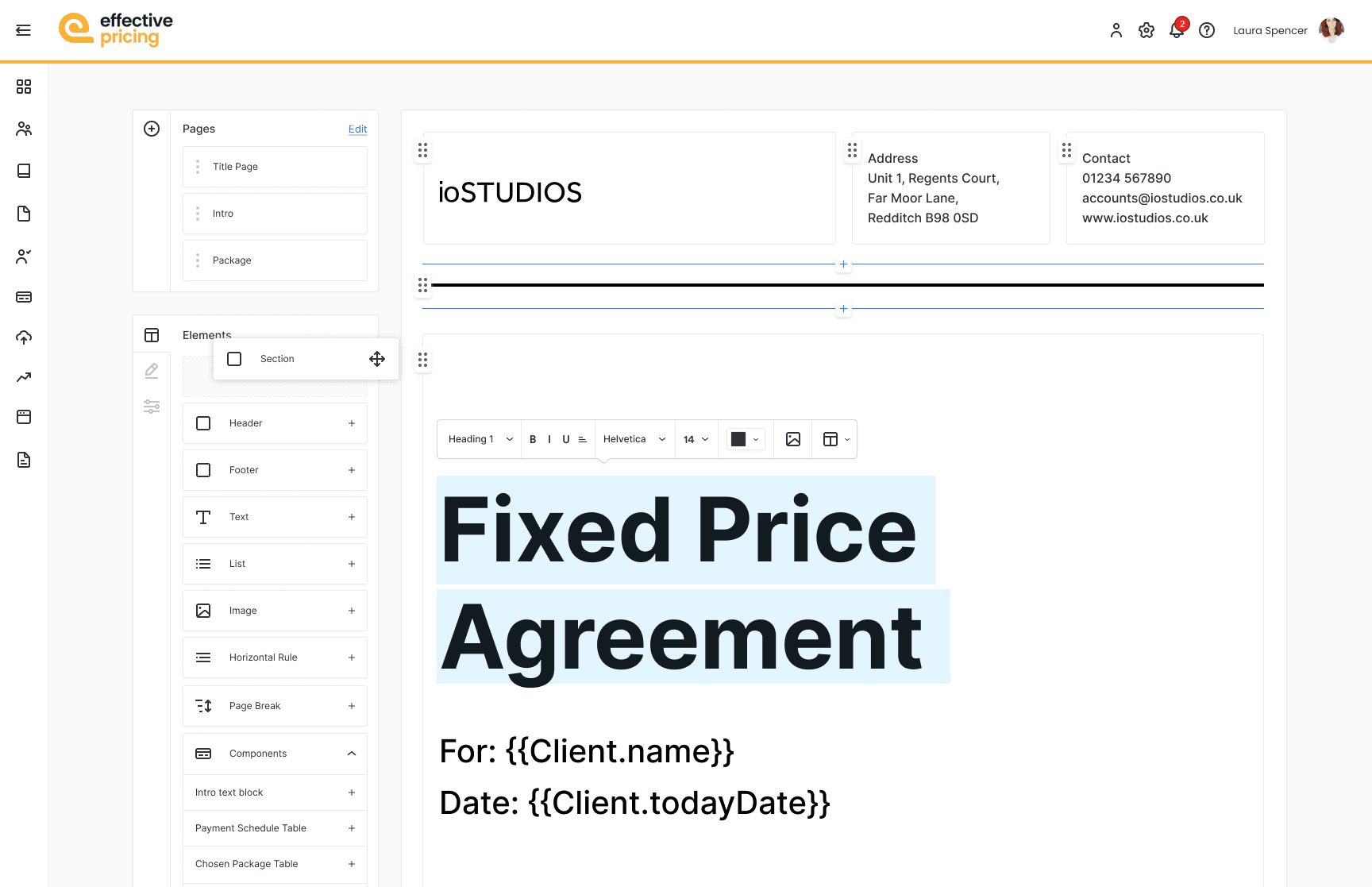 Effective Pricing - Proposal Designer